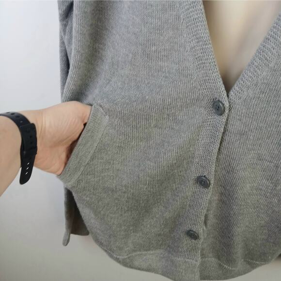 Lululemon SZ 8 Cardi In The Front Cashmere Blend Button-Front Cardigan Gray - Picture 4 of 6